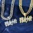 Fashion Gold 10mm Cuban Chain (buckle) 20inch Alloy Diamond Love Mens Necklace