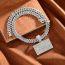 Fashion Silver Bank Card Necklace Pendant +001 Cuban Chain 20inch Alloy Diamond Bank Card Mens Necklace