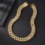 Fashion Gold Cuban Chain Geometric Diamond Chain Necklace For Men