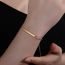 Fashion Gold Titanium Steel Gold-plated Diamond Love Curved Bracelet