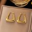 Fashion Gold Titanium Steel Hollow U-shaped Earrings