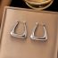 Fashion Silver Titanium Steel Hollow U-shaped Earrings