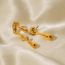 Fashion Gold Gold-plated Titanium Steel Asymmetric Stud Earrings