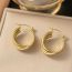 Fashion Gold Stainless Steel Spiral Twisted Stitch Earrings