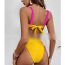 Fashion Color Matching Polyester Colorblock Lace-up One-piece Swimsuit Bikini
