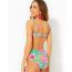 Fashion Green Leaves And Pink Flowers Polyester Printed Swimsuit Bikini