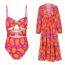 Fashion Swimsuit Only Polyester Printed Hollow One-piece Swimsuit