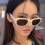 Fashion Bean Flower Frame All Gray Pieces Oval Sunglasses