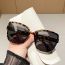Fashion Glossy Black Frame All Gray Film Pc Large Frame Sunglasses