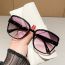 Fashion Bright Black Framed Pink Film Pc Large Frame Sunglasses