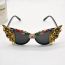 Fashion Gold Metal Diamond Angel Cat Eye Sunglasses