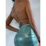 Fashion Green Polyester Halter Neck Split Swimsuit Bikini Three Piece Set
