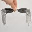 Fashion Black Metal Rhinestone Tassel Diamond Oval Sunglasses
