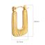 Fashion Gold Stainless Steel Geometric Rectangular Earrings