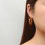 Fashion Gold Stainless Steel Bamboo Round Earrings