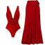 Fashion Red Swimsuit Polyester One Piece Swimsuit
