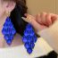 Fashion Silver Needle-blue Alloy Geometric Tassel Earrings