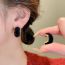 Fashion Silver Needle-black Flocked C-shaped Earrings