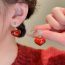 Fashion Silver Needle - Red (geometric) Alloy Diamond-drip Geometric Earrings