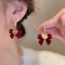 Fashion Earrings - Red Alloy Diamond Geometric Earrings