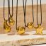 Fashion Gold Stainless Steel Hollow Love Water Drop Five-pointed Star Round Necklace