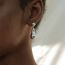 Fashion Silver Stainless Steel Geometric Hollow Hook Earrings