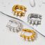 Fashion Silver Pearl Stainless Steel U-shaped Earrings