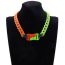 Fashion Orange + Turmeric Color Matching Acrylic Double Color Block Buckle Necklace