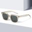 Fashion Transparent Tea Frame Pc Square Large Frame Sunglasses