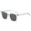 Fashion Transparent Gray Frame Black And Gray Film Pc Square Large Frame Sunglasses