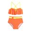 Fashion Magenta Nylon Lace Color Block Childrens One-piece Swimsuit
