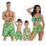 Fashion Green Leaf Beach Shorts Polyester Printed Lace-up Parent-child Swimming Trunks