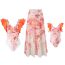 Fashion Orange Color Polyester Printed Parent-child Three-piece Swimsuit Set