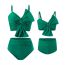Fashion Malachite Green Polyester Knotted Parent-child Split Swimsuit