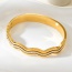 Fashion Gold Titanium Steel Inlaid Zirconium Wave Bracelet
