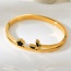 Fashion Gold Titanium Steel Oil Drop Butterfly Flower Bracelet