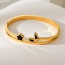 Fashion Gold Titanium Steel Oil Drop Butterfly Flower Bracelet