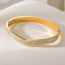 Fashion Gold Titanium Steel And Zirconium Geometric Bracelet