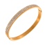 Fashion Gold Titanium Steel With Zirconium Wide Edge Bracelet