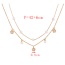 Fashion Golden 4 Double Layer Titanium Steel Shell Round Scale Pendant Pearl Necklace