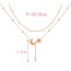Fashion Gold Double Layer Titanium Steel Moon Star Pendant Chain Pearl Necklace