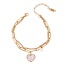 Fashion Gold Double Layer Titanium Steel Shell Love Pendant Pearl Bracelet