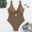 Fashion Pink Spandex Hollow One-piece Swimsuit