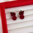 Fashion Red Flocked Three-dimensional Flower Ball Earrings
