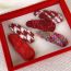 Fashion D Red Pink Blue Green Fabric Knitted Drop-shaped Hair Clip