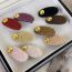 Fashion G Light Coffee Fabric Gold Label Knitted Oval Hair Clip