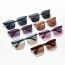 Fashion Pink Legs Gray Powder C7 Rimless Cut-edge Square Sunglasses
