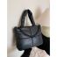 Fashion Black Pu Plaid Large Capacity Crossbody Bag