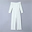 Fashion White Knitted One-shoulder Jumpsuit