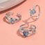 Fashion Purple Alloy Diamond Love Moonlight Ring Set